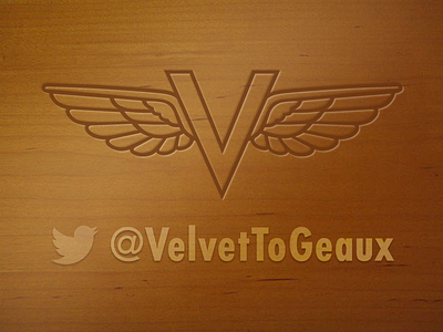 Velvet Cafe social logo and graphic logo social media twitter wings wood