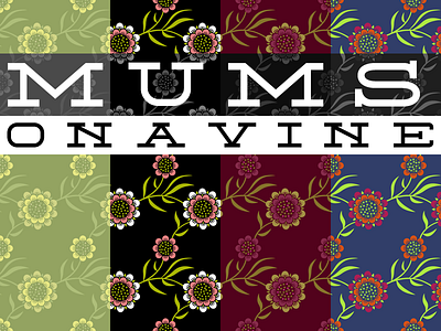 Mums On A Vine Seamless Tile download floral flowers pattern seamless tile vector