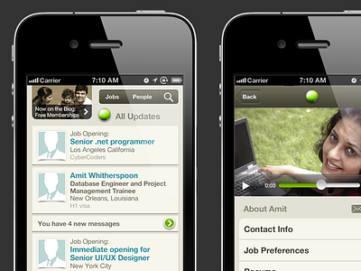 Mobile App Prelims for H1 Jobs Site iphone mobile mobile app