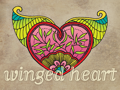 Vector & Bitmap: Layered Winged Heart clip art holidays festive holiday vector valentine valentines