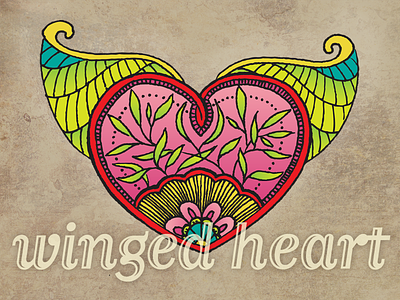 Vector & Bitmap: Layered Winged Heart