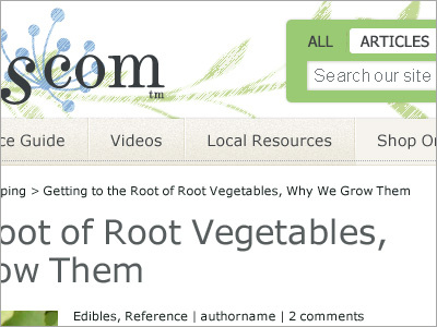 gardens.com redesign, revised blue garden gardens.com green search form web design website design