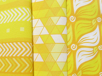 Some Sunny Yellow Fabrics bright fabric fashion interiors pattern seamless yellow