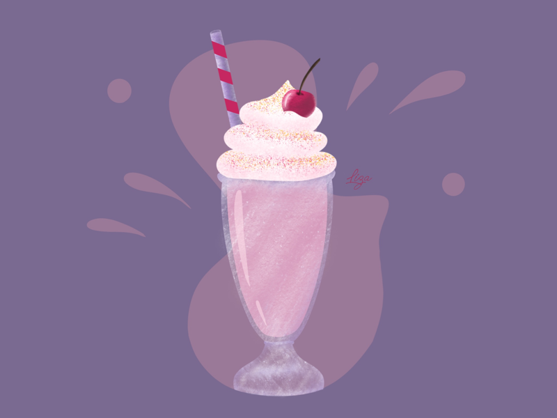 Yummy milkshake by Elizabeth Rogachikova on Dribbble