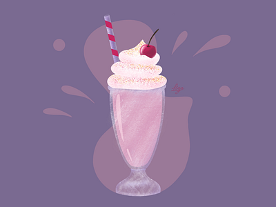 Yummy milkshake artwork digitalart digitaldrawing digitalillustration graphicdesign illustration ipaddrawing procreate
