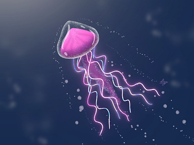 Jellyfish artwork digitalart digitaldrawing digitalillustration graphicdesign illustration ipaddrawing procreate procreate5