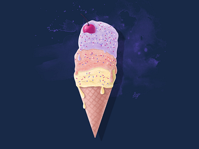 Ice cream time 🍦😋 artwork digitalart digitaldrawing digitalillustration graphicdesign illustration ipaddrawing procreate5 rocreate