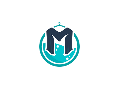 Muchklis Laundry Logo branding design flat icon illustration logo logotype project vector