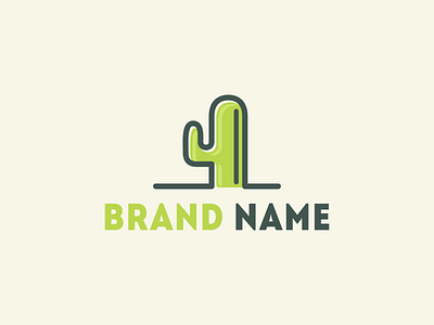 Hello Cactus botanical logo branding business cactus design flat icon illustration logo logoground vector