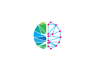 human brain design icon logo