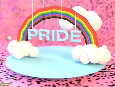 Be Proud 3d 3d art 3d modeling adobe dimension dimension love is love pride pride month rainbow