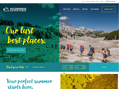 Wilderness Adventures design ui web