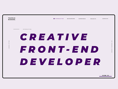 Portfolio Design design minimal portfolio typography webdesign website