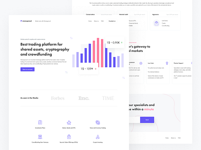 Landing Page - Trading Platform clean clean design clean ui cleaning color concept creative design interface landingpage minimal typography ui user experience ux visual design web design website