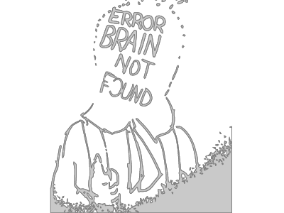 Error, Brain Not Found brain illustrator magnetic board not found sketch vector