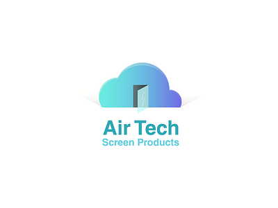 Air Tech Logo Design air cloud door glass logo logo design