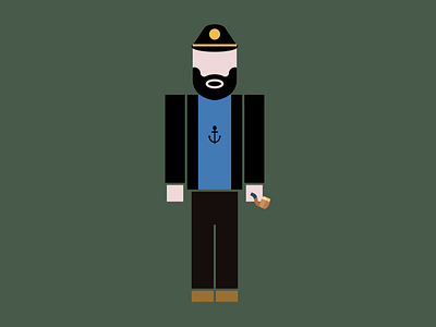 Le Capitaine Haddock design haddock illustration minimal tintin ui vector