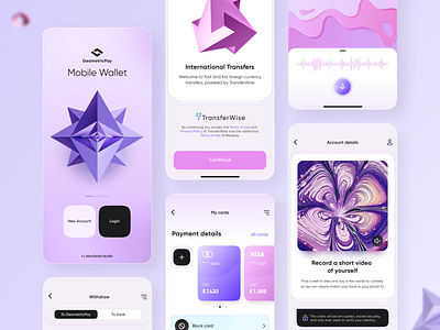 Geometric Pay // Mobile App Part. 3 app app design application bank bank app bank card banking banking app card finance finance app financial financial app fintech mobile mobile app mobile design mobile ui payment payment app