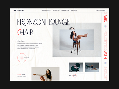 Fritz Hansen // Main Screen furniture home page home screen main page minimal minimalism product shop store ui ux web web design webdesign website