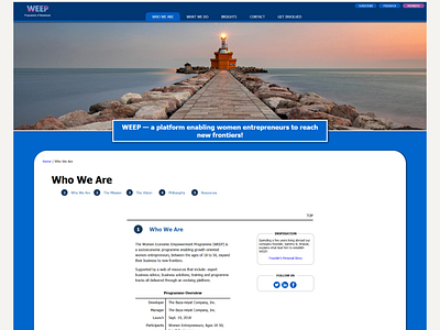 WEEP - Who We Are Webpage