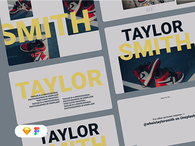 Taylor Smith Layouts - Landing Page digital figma landing page photo product design sketch ui user interface ux webdesign
