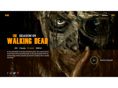 UX/UI Design. Website The Walking Dead - Landing Page. aplicación appdesigner diseñadorgrafico diseño diseño de la aplicación diseño web freelance designer freelancedesigner ilustración marca prototipo publicidad digital sitio web tvshows ui ux web zombies