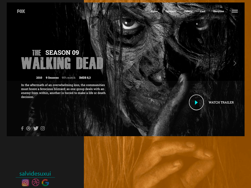 UX/UI Design. Website The Walking Dead . aplicación diseñadorgrafico diseño diseño de la aplicación diseño web freelancedesigner graphicdesign ilustración marca prototipo sitio web tvshows ui ux web zombies