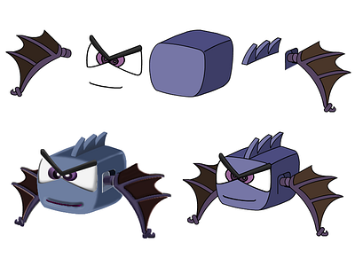 Exploded Bat angry bat cyborg eyebrow flying for fun gif grey