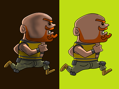 Angry orange beard man angry man character color test rejected run
