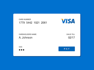 Daily UI day #005 app card concept credit daily daily ui interface screen user ux visa