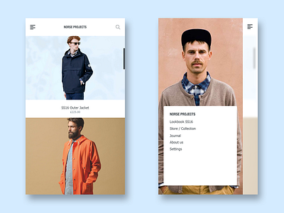 Norse Projects App Design app clean clothing concept minimal norse norse projects ui ux