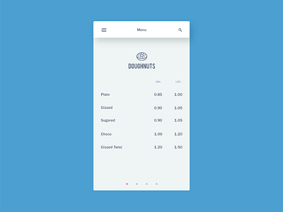 Doughnut Menu app clean concept doughnuts flat food interface menu mobile ui user interface ux