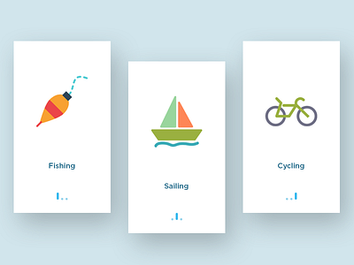 Activities Onboarding activities clean cycling fishing icon illustration minimal onboarding sailing ui ux