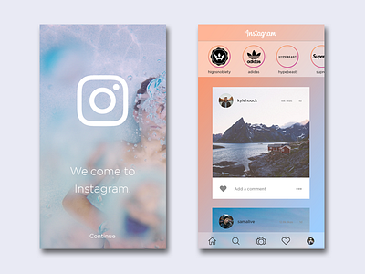 Instagram Redesign (Stories) clean feed gradient instagram minimal photography social stories ui ux