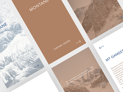 Montane - Photo series clean clothing montane mountain onboarding outdoors photo simple stories ui ux