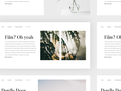 Layout design clean flat layout minimal photography serif typography white