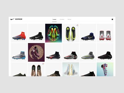 Nike Bootroom app minimal nike ui ux web website