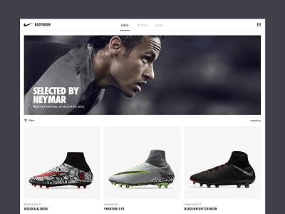 Nike Bootroom - Athlete Page digital global football minimal nike product storytelling ui ux web website