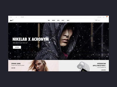 Nike.com Homepage app digital e commerce modular nike ui ux web
