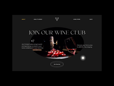 Landing page for wine store animation design landing landingpage logo ui ux website wine