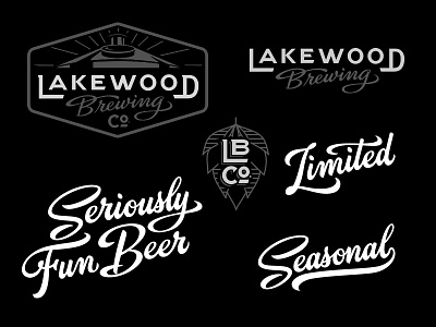 Lakewood Brewing Company Logo branding custom type design lettering logo logotype