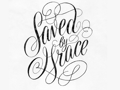 Saved By Grace drawing lettering pen