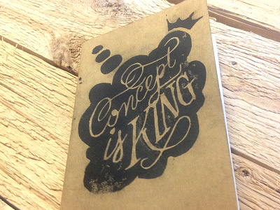 Concept Is King Notebook illustration lettering linoleum print type