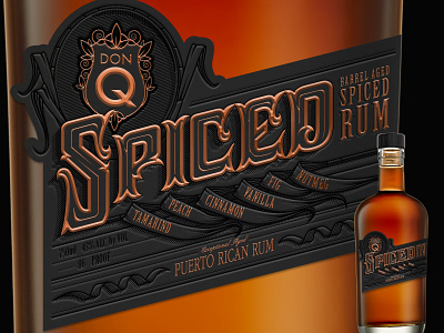 DonQ Spiced Rum CONCEPT design graphic design hand-lettering illustration label lettering type vector