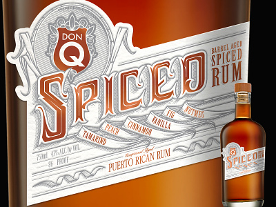 DonQ Spiced Rum CONCEPT White Alt design graphic design hand lettering illustration label lettering packaging type vector