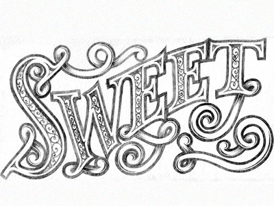 Sweet drawing lettering type
