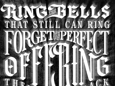 Ring The Bells bells black letter crack hand lettering light serif