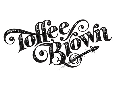 Toffee Brown brown hand drawn type logo rocket ship space toffee
