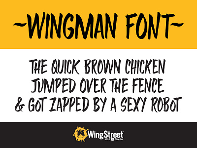 Wingman Font hand lettered hand written pizza hut wingstreet