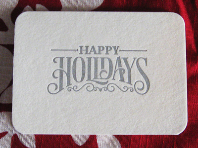 Happy Holidays Card design lettering letterpress type